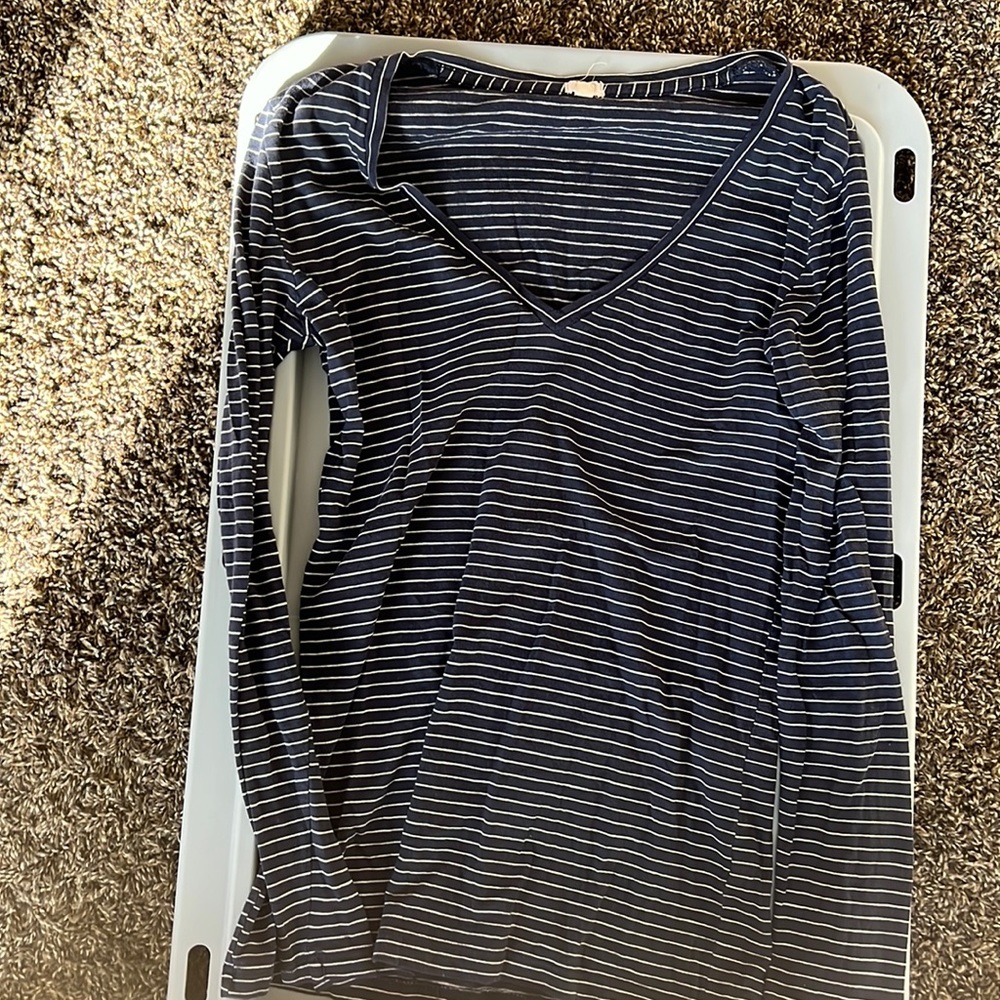 JCrew striped navy long shirt